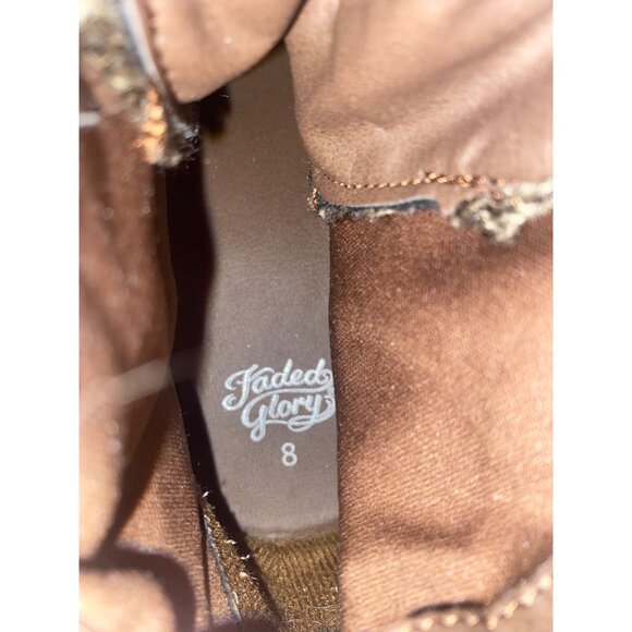 Faded Glory Women’s Brown Faux Leather Lace-Up Ankle Boots Size 8 - Picture 6 of 7